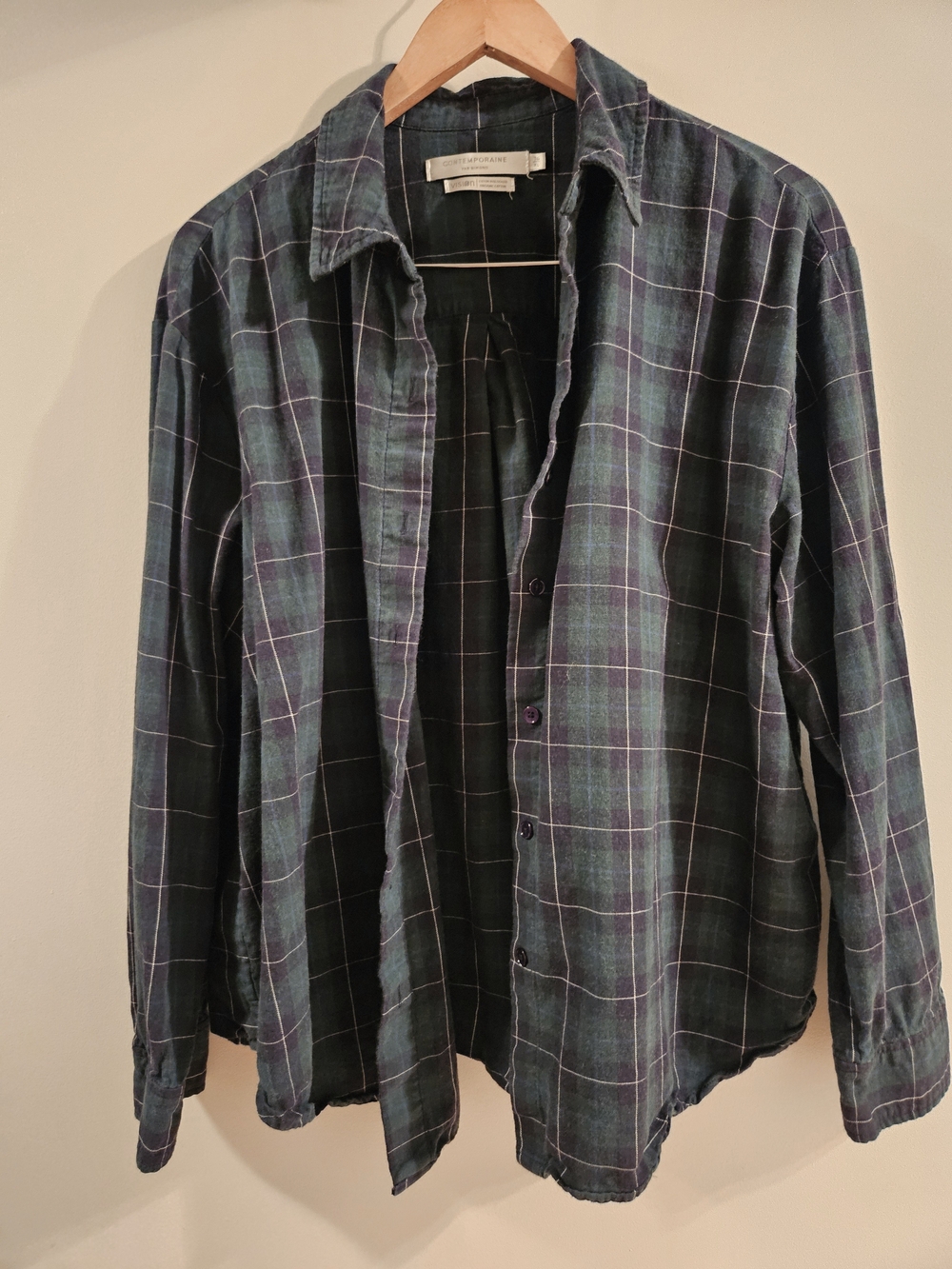 Simons Green Plaid Button-Down Shirt